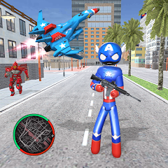US Robot Stickman Rope Hero - MOD APK